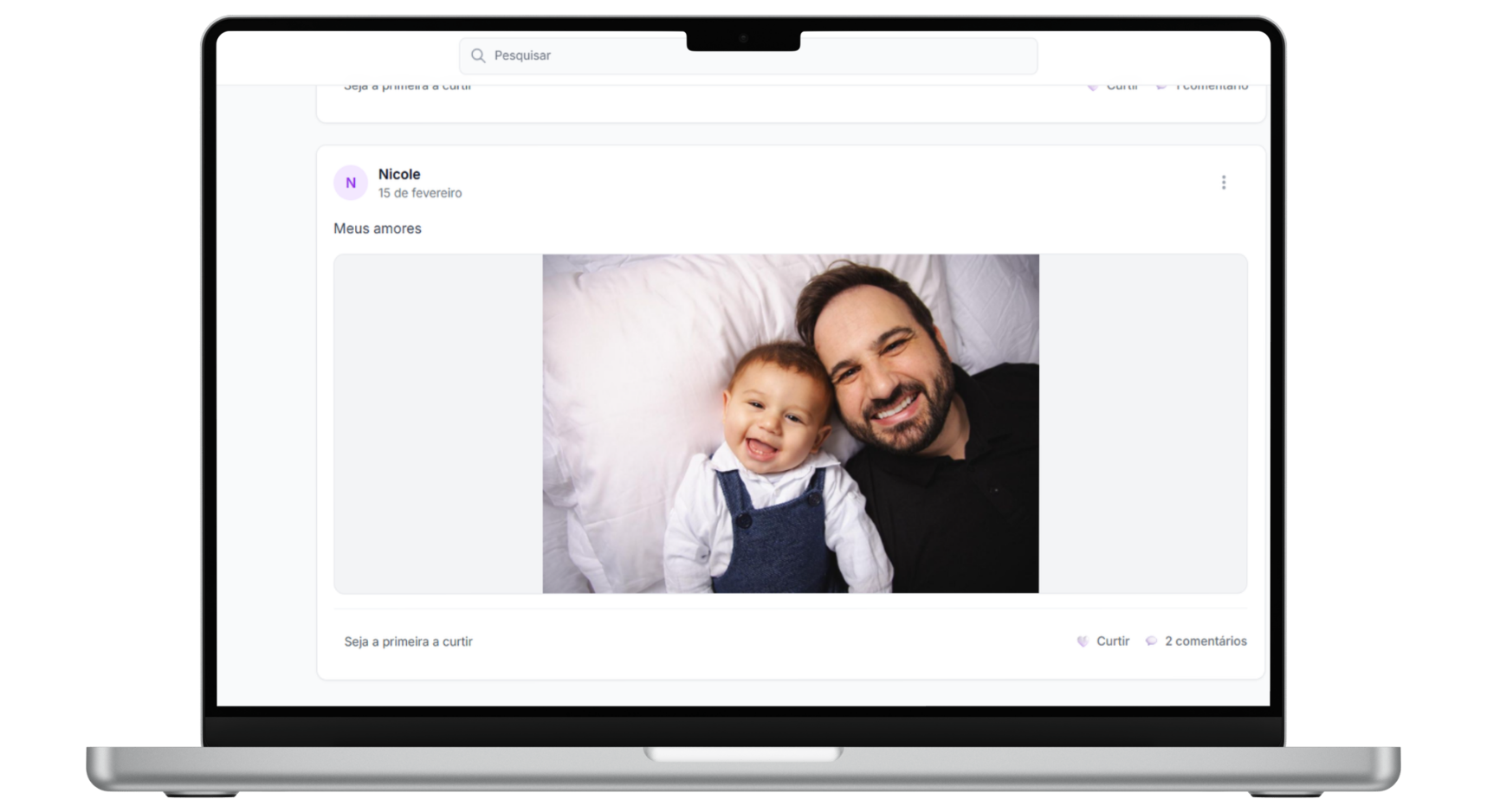 Screenshot: Feed principal do Clube